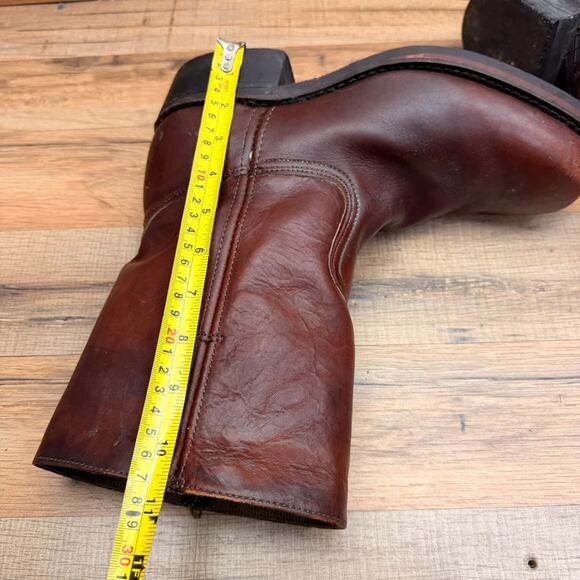 VTG Frye Campus Short Boots men 10M Red Oxblood Biker Square Toe main image 7
